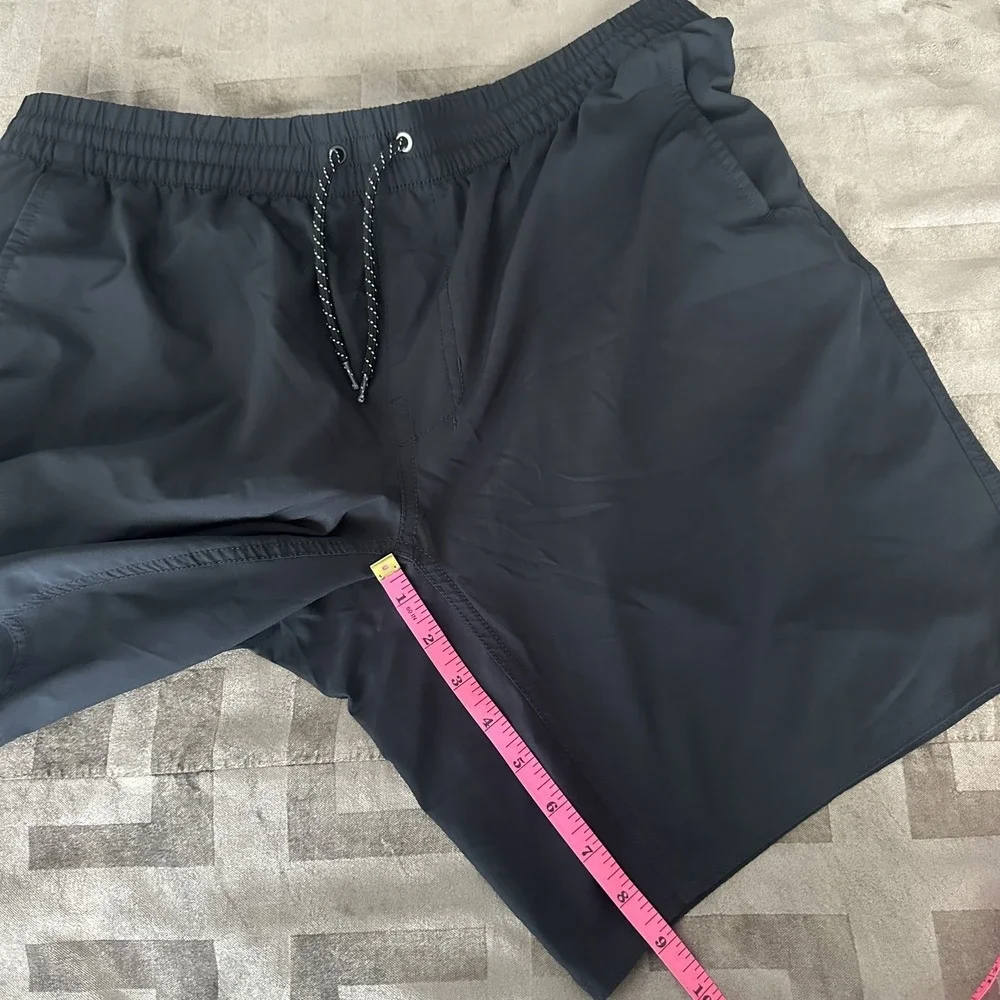 RSQ Shorts Mens XL Black Active Short‎ Elastic Waist Zip Pocket Athletic Gym